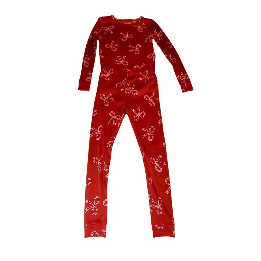 Cat & Jack Girls Red Bow Print Stretch Leggings Size 10 Comfortable & Stylish